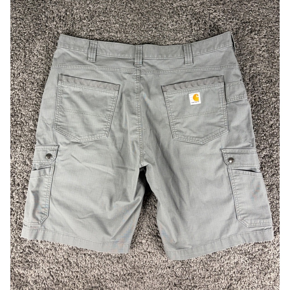 Carhartt Mens Relaxed Fit Rugged Flex Ripstop Cargo Work Shorts Gray 40 BS4727-M